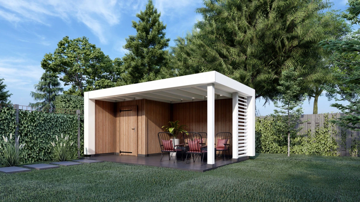 Trendhout Douglas Overkapping Verona Links 625 x 400 cm - Afbeelding 3